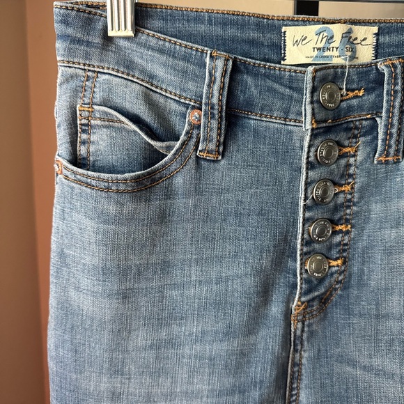 We the free by free people Women's Blue Flared Jeans bell bottoms - Picture 4 of 10